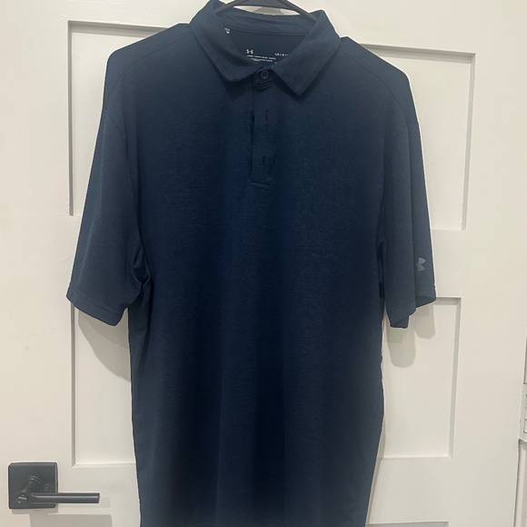 Mens Under Armour Midnight Navy Polo, Size Large - Picture 2 of 3